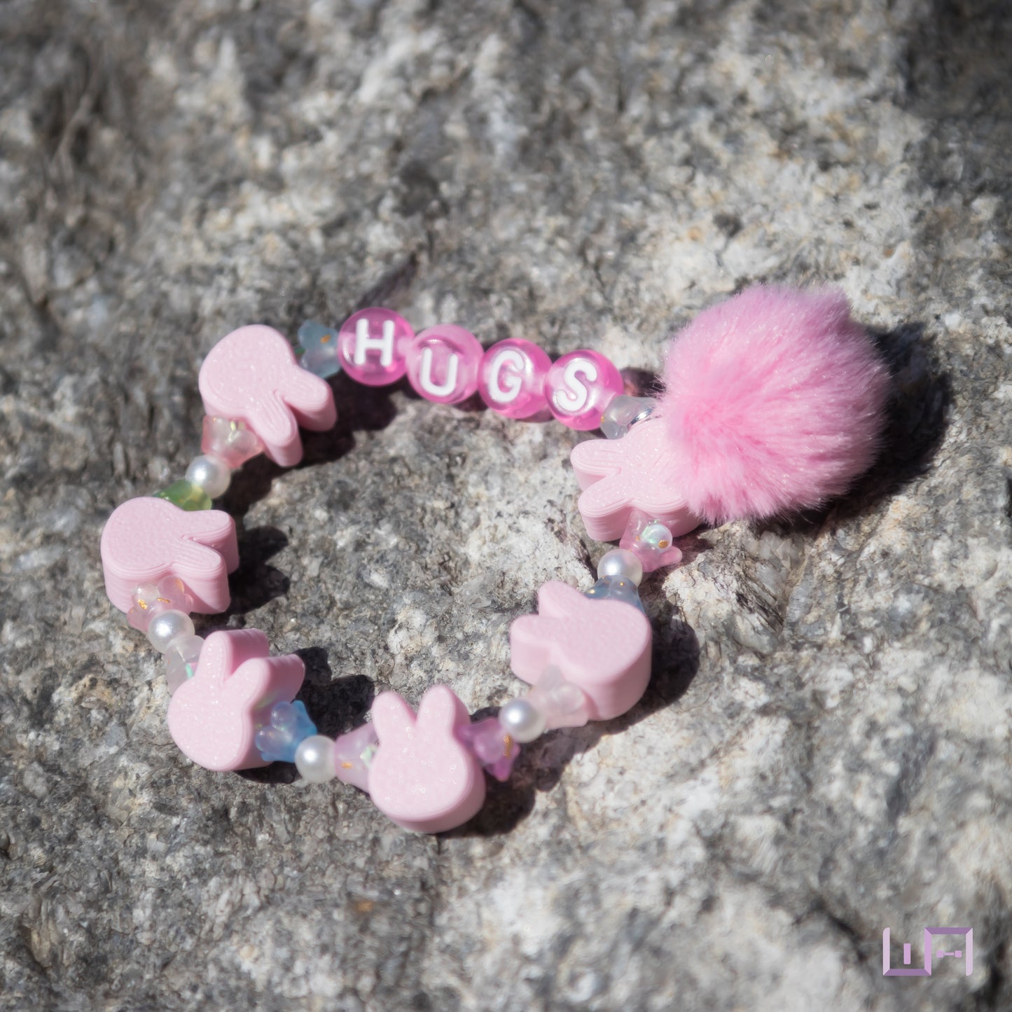 Pig Rabbit: 'Hugs' Pompom Bracelet