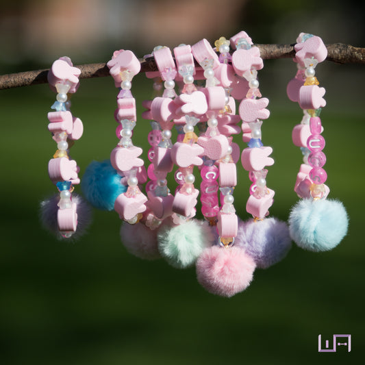 Pig Rabbit: 'Cute' Pompom Bracelet