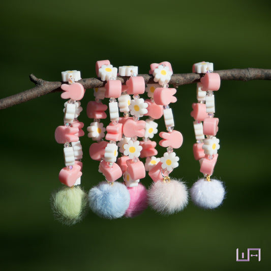 Pig Rabbit: Daisy Pompom Bracelet