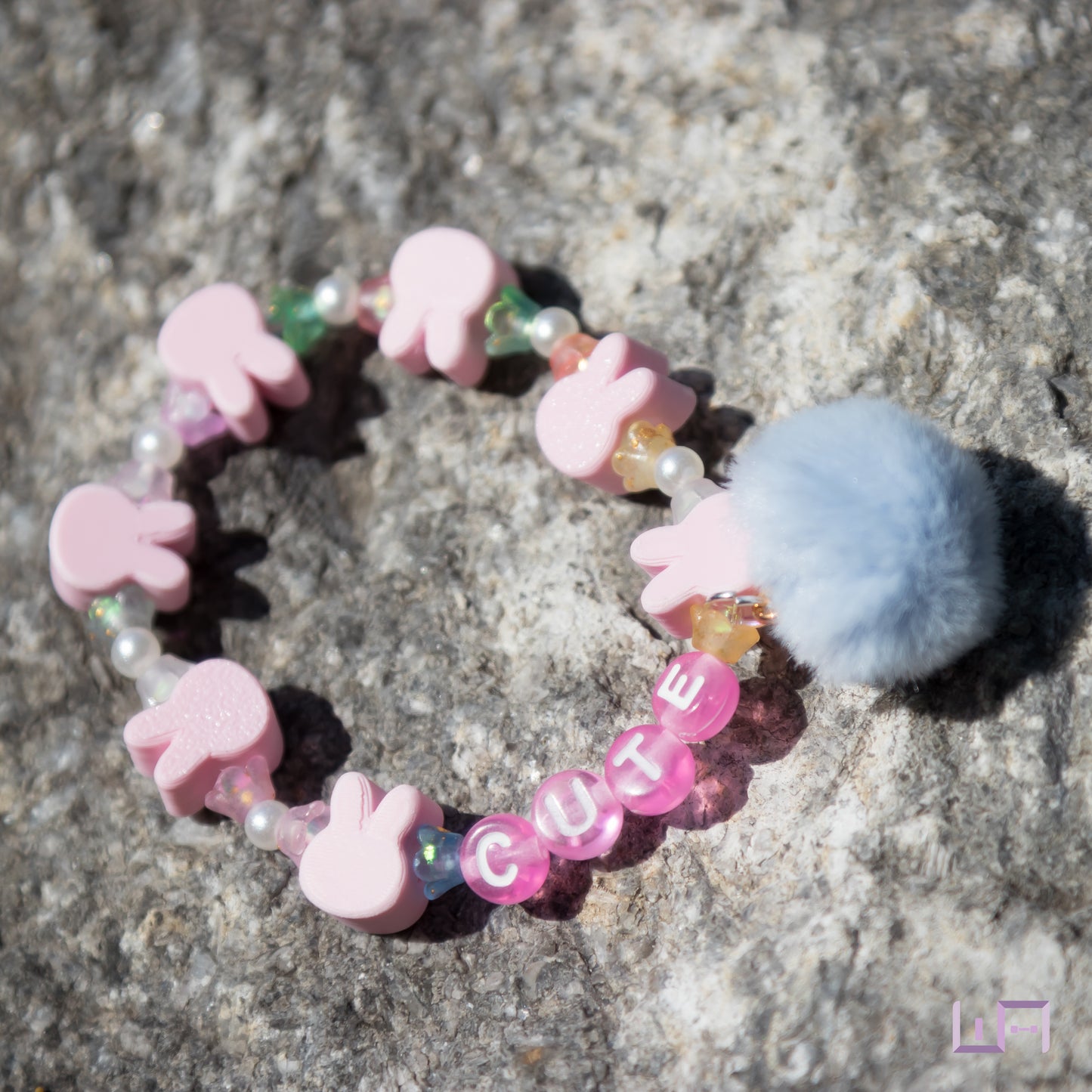 Pig Rabbit: 'Cute' Pompom Bracelet
