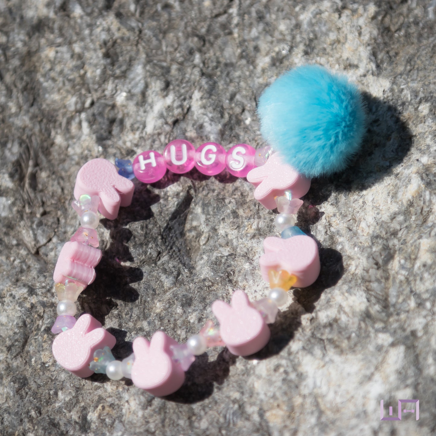 Pig Rabbit: 'Hugs' Pompom Bracelet