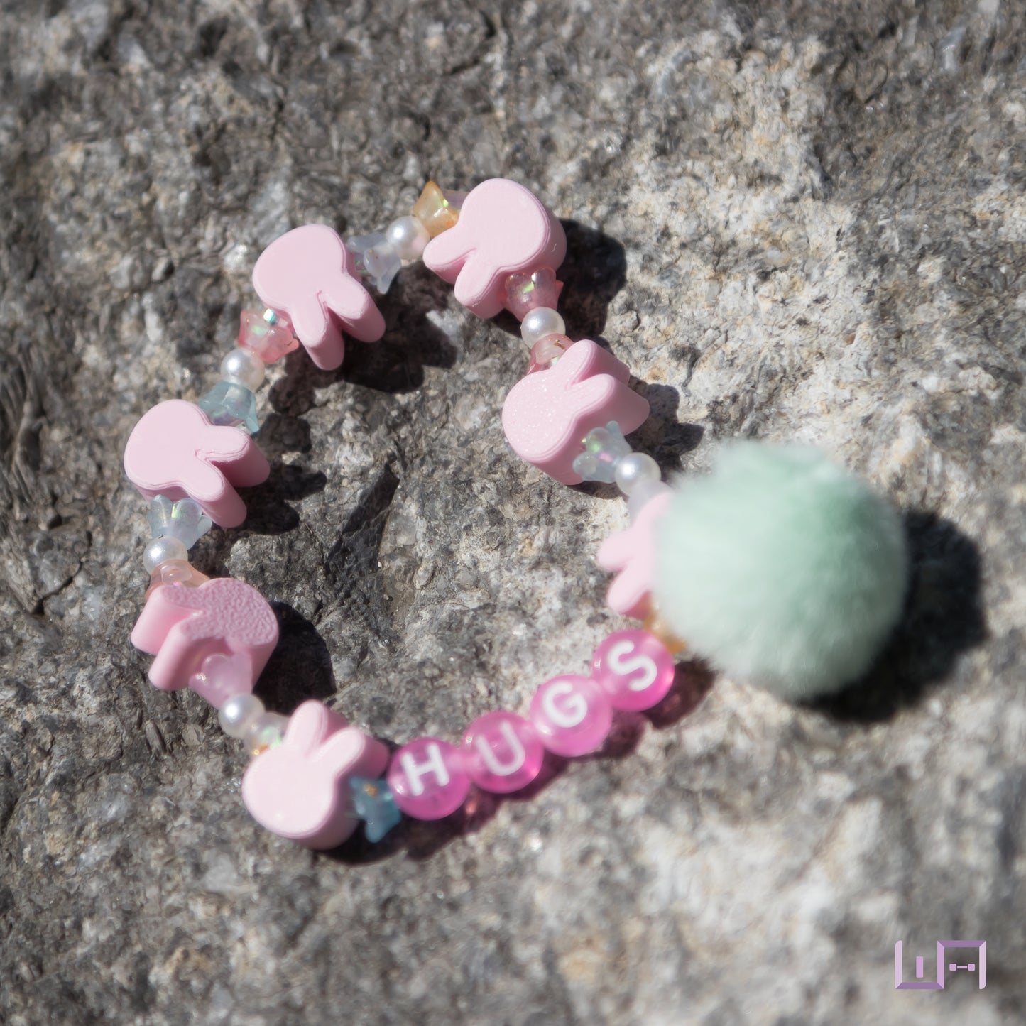 Pig Rabbit: 'Hugs' Pompom Bracelet